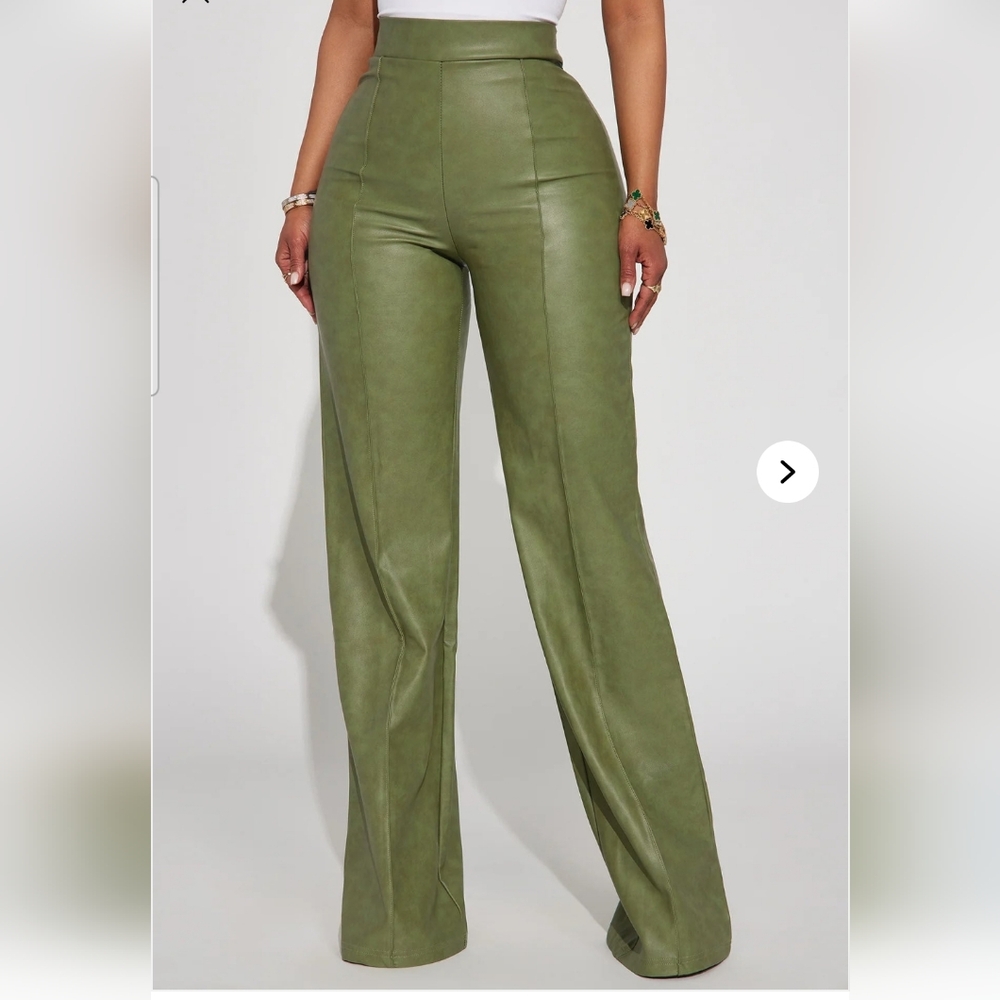 Fashion Nova Sage Green Wide Leg Pants